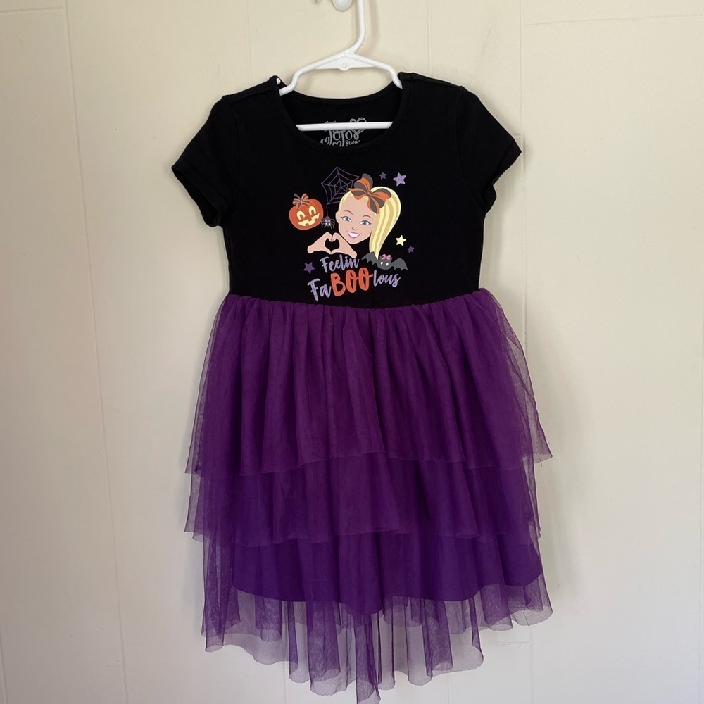 JoJo Siwa Halloween dress Feeling FaBOOlous black purple skirt Girls sz XS